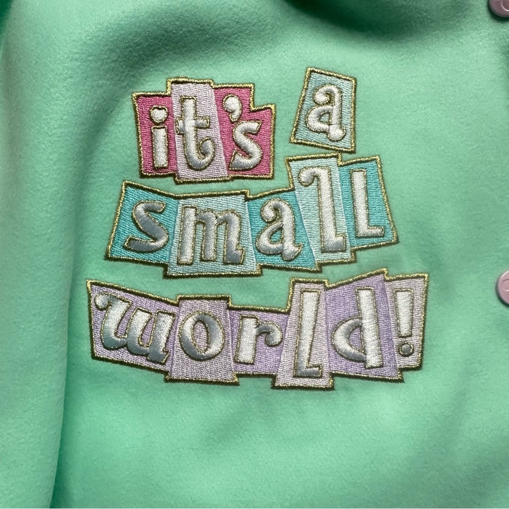 Disney Parks x Stoney Clover Lane It’s a Small World Varsity Jacket XL NWT - Picture 5 of 16